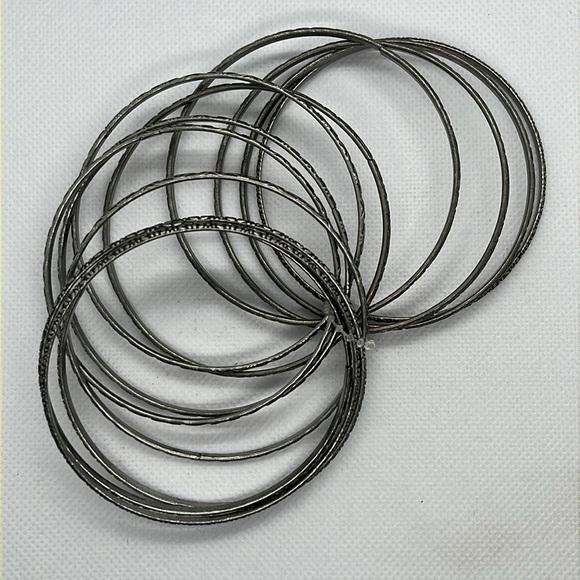 Womens Gold and Sliver Tone Stack Bangle Bracelets - Picture 12 of 16